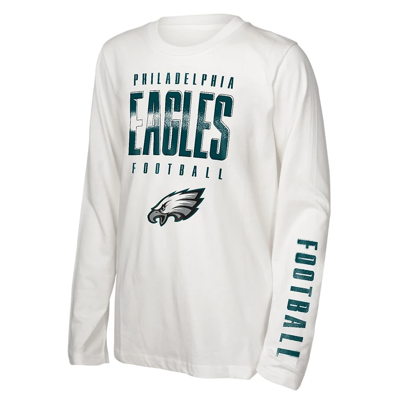 Ensemble de t-shirts the Mix vert nuit des Philadelphia Eagles pour jeunes Outerstuff