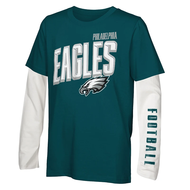 Ensemble de t-shirts the Mix vert nuit des Philadelphia Eagles pour jeunes Outerstuff