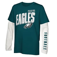 Ensemble de t-shirts the Mix vert nuit des Philadelphia Eagles pour jeunes Outerstuff
