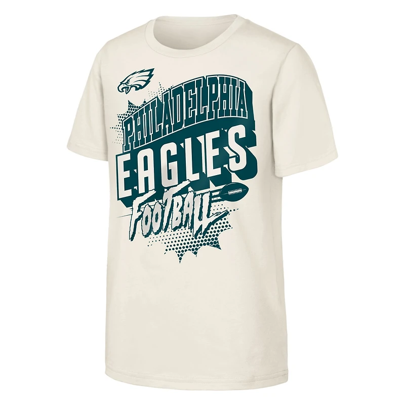 Youth Outerstuff Natural Philadelphia Eagles Action Comic T-Shirt