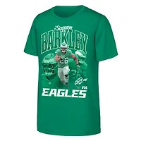 Youth Outerstuff Saquon Barkley Midnight Green Philadelphia Eagles Triple Pic T-Shirt