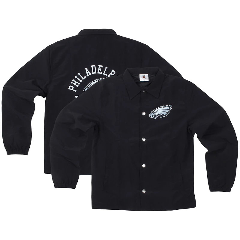 Youth Wes & Willy  Black Philadelphia Eagles T Buck's Full-Snap Coaching Jacket