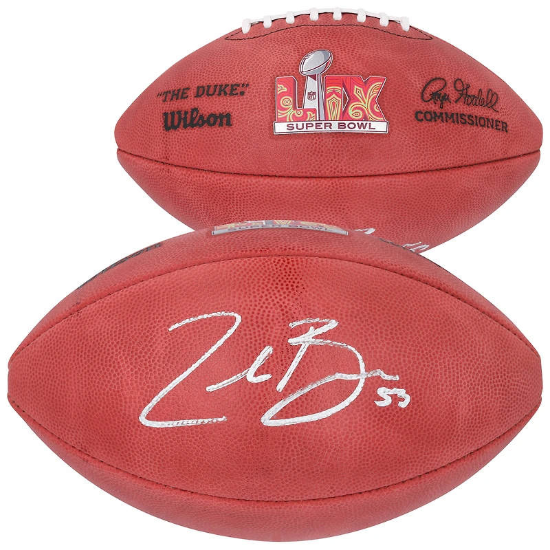 Zack Baun Philadelphia Eagles Autographed Super Bowl LIX Champions Wilson Duke Football