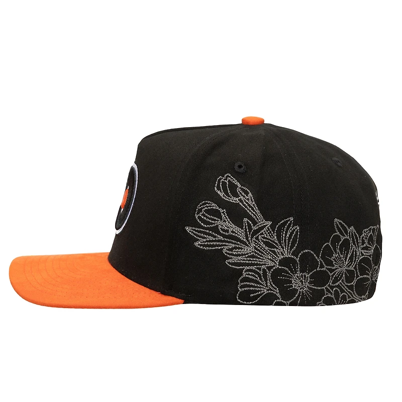 Casquette ajustable Mitchell & Ness noire/orange Philadelphia Flyers May Flowers Pro Crown