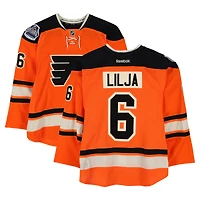 Andreas Lilja Philadelphia Flyers Practice-Used #6 Orange Reebok Jersey vs. New York Rangers on January 2, 2012 - NHL Winter Classic - Worn During Warm-Ups