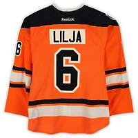Andreas Lilja Philadelphia Flyers Practice-Used #6 Orange Reebok Jersey vs. New York Rangers on January 2, 2012 - NHL Winter Classic - Worn During Warm-Ups