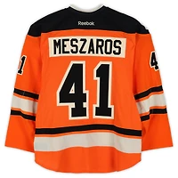 Andrej Meszaros Philadelphia Flyers Practice-Used #41 Orange Reebok Jersey vs. New York Rangers on January 2, 2012 - NHL Winter Classic - Worn During Warm-Ups
