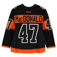 Andrew MacDonald Philadelphia Flyers Practice-Used #47 Black Reebok Jersey vs. Pittsburgh Penguins on February 25, 2017 - NHL Stadium Series - Worn During Warm-Ups