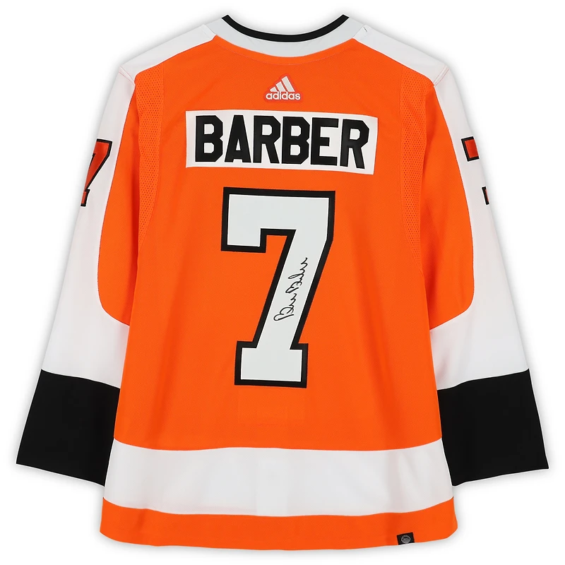 Bill Barber Philadelphia Flyers Autographed Orange adidas Jersey