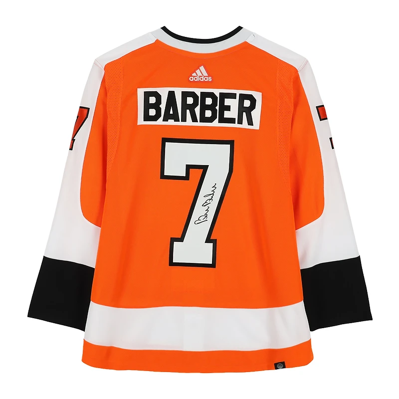 Bill Barber Philadelphia Flyers Autographed Orange adidas Jersey