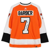 Bill Barber Philadelphia Flyers Autographed Orange adidas Jersey with "HOF 90" Inscription