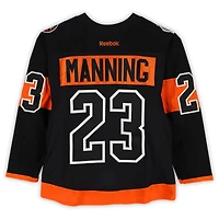 Brandon Manning Philadelphia Flyers Practice-Used #23 Black Reebok Jersey vs. Pittsburgh Penguins on February 25, 2017 - NHL Stadium Series - Worn During Warm-Ups
