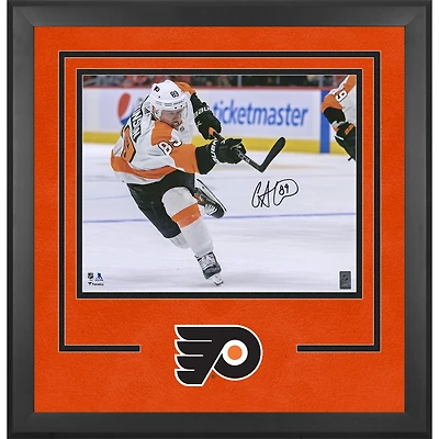 Cam Atkinson Philadelphia Flyers Autographed Deluxe Framed 16" x 20" White Jersey Shooting Photograph 