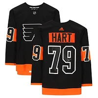 Maillot authentique Adidas noir autographié par Carter Hart des Flyers de Philadelphie