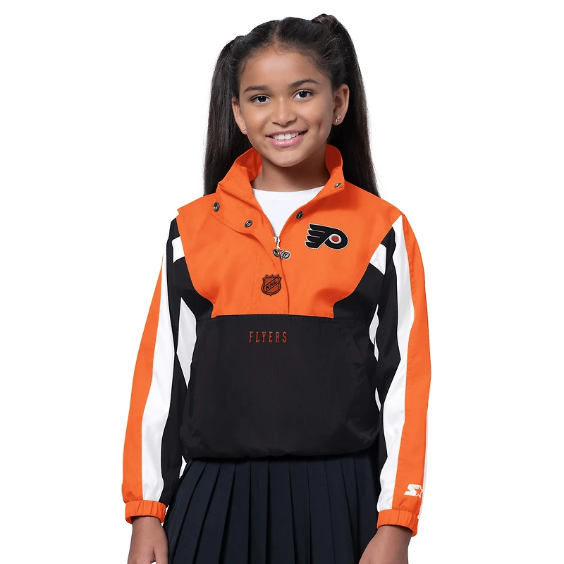 Girls Starter Orange/Black Philadelphia Flyers Key Player Half Zip Jacket