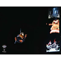 Gritty Philadelphia Flyers Unsigned 2019 Stadium Series Rappelling Entrance Photograph