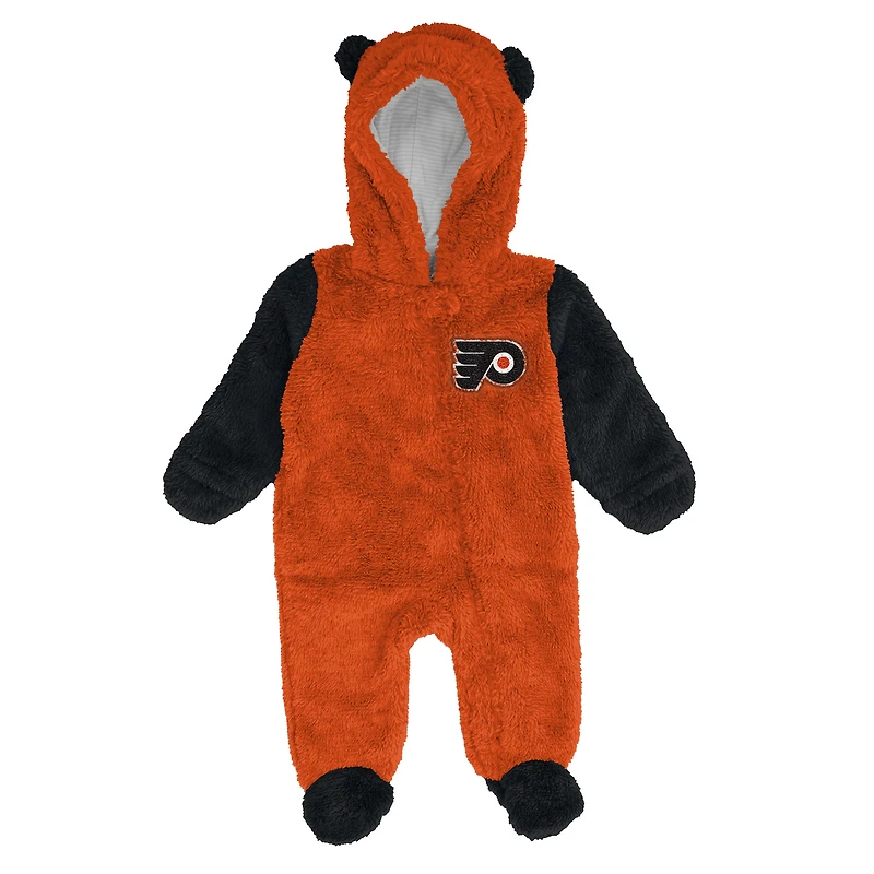 Infant & Newborn Outerstuff Orange Philadelphia Flyers Stay Napping Fleece Bunting Full-Zip Hooded Sleeper