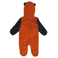 Grenouillère à capuche entièrement zippée en polaire orange Philadelphia Flyers pour nourrissons et nouveau-nés