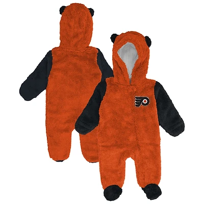 Infant & Newborn Outerstuff Orange Philadelphia Flyers Stay Napping Fleece Bunting Full-Zip Hooded Sleeper