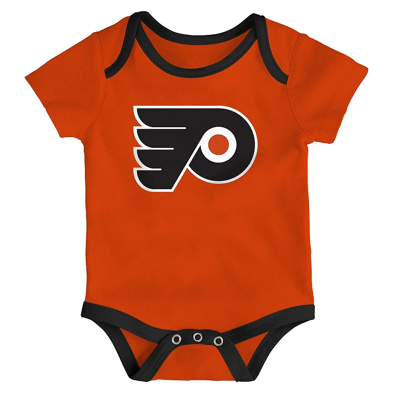 Ensemble de body trois pièces pour nourrissons et nouveau-nés Outerstuff Philadelphia Flyers Triple Header