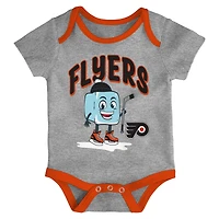Ensemble de body trois pièces pour nourrissons et nouveau-nés Outerstuff Philadelphia Flyers Triple Header