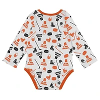 Infant White Philadelphia Flyers Quick Learner Long Sleeve Bodysuit