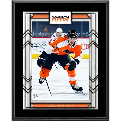 Plaque de joueur sublimée de 10,5" x 13" des Flyers de Philadelphie de Joel Farabee