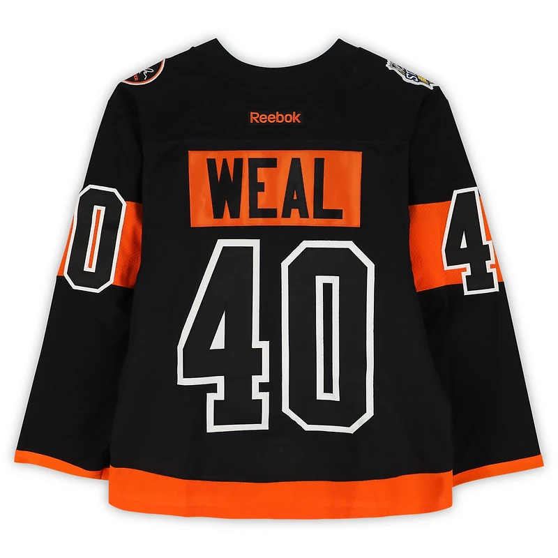 Jordan Weal Philadelphia Flyers Practice-Used #40 Black Reebok Jersey vs. Pittsburgh Penguins on February 25, 2017 - NHL Stadium Series - Worn During Warm-Ups
