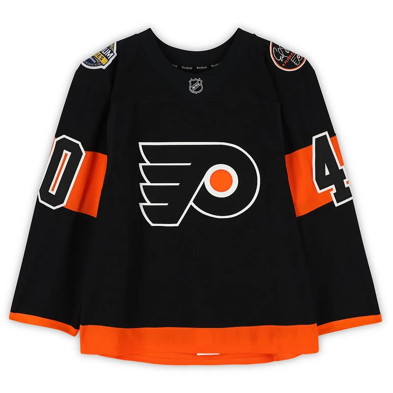 Jordan Weal Philadelphia Flyers Practice-Used #40 Black Reebok Jersey vs. Pittsburgh Penguins on February 25, 2017 - NHL Stadium Series - Worn During Warm-Ups
