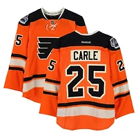 Matt Carle Philadelphia Flyers Practice-Used #25 Orange Reebok Jersey vs. New York Rangers on January 2, 2012 - NHL Winter Classic - Worn During Warm-Ups