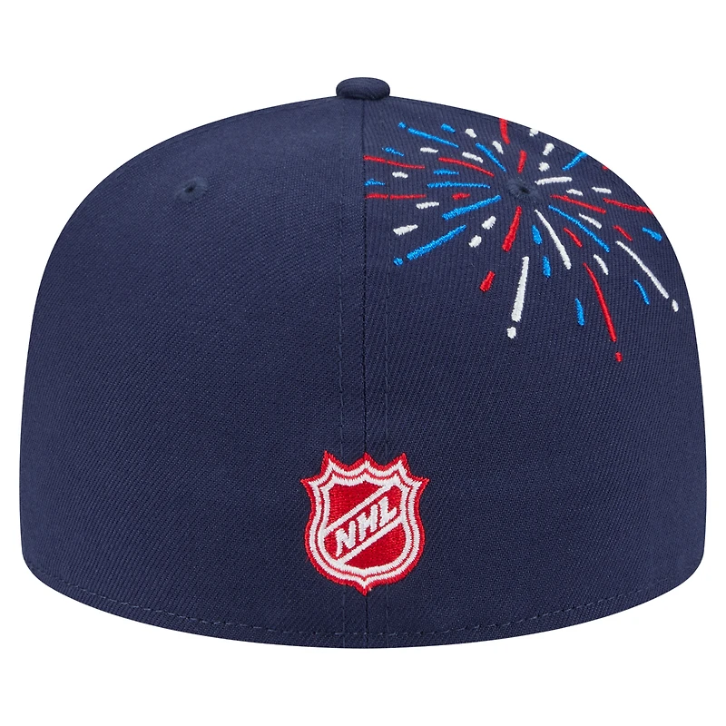 Casquette ajustée 59FIFTY Americana Fireworks des Flyers de Philadelphie New Era pour homme, bleu marine