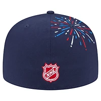 Casquette ajustée 59FIFTY Americana Fireworks des Flyers de Philadelphie New Era pour homme, bleu marine