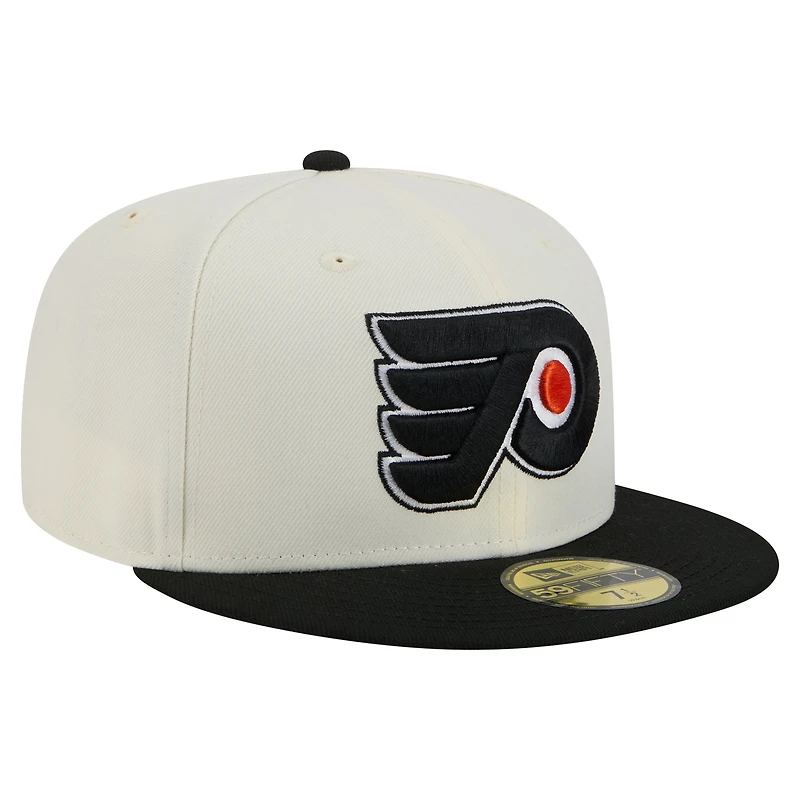Men's New Era  White Philadelphia Flyers Chrome Two-Toned 59FIFTY Fitted Hat