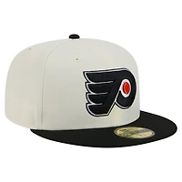 Men's New Era  White Philadelphia Flyers Chrome Two-Toned 59FIFTY Fitted Hat