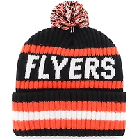 Bonnet en tricot à revers Bering des Flyers de Philadelphie noirs '47 pour homme avec pompon