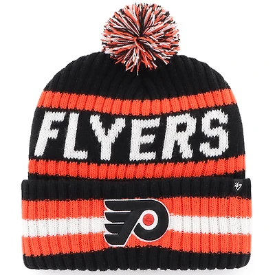 Bonnet en tricot à revers Bering des Flyers de Philadelphie noirs '47 pour homme avec pompon