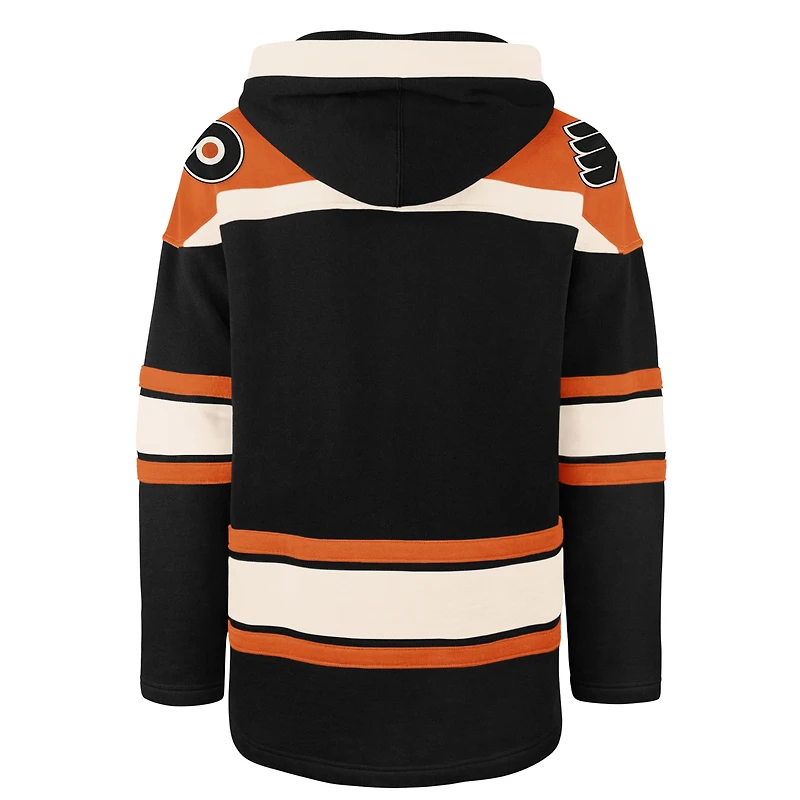 Sweat à capuche en polaire lacets de qualité supérieure pour homme '47 Black Philadelphia Flyers Big & Tall