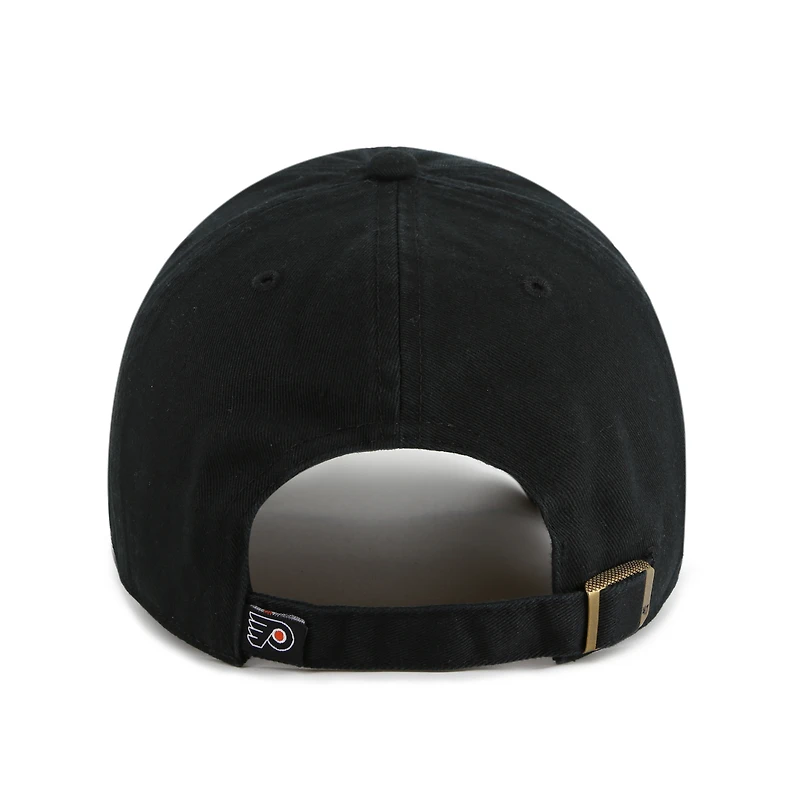 Men's '47 Black Philadelphia Flyers Gritty Alternate Logo Clean Up Adjustable Hat