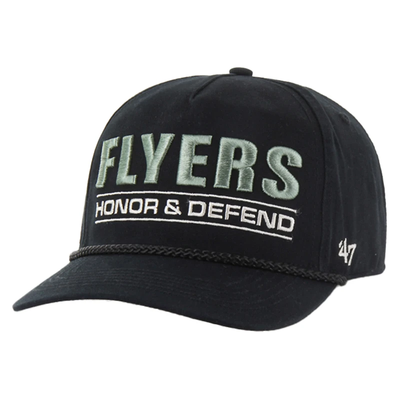 Casquette ajustable noire '47 Philadelphia Flyers OHT Military Appreciation Homeland Honor and Defend Hitch pour homme