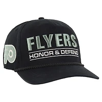 Casquette ajustable noire '47 Philadelphia Flyers OHT Military Appreciation Homeland Honor and Defend Hitch pour homme