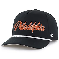 Men's '47 Black Philadelphia Flyers Overhand Hitch Adjustable Hat