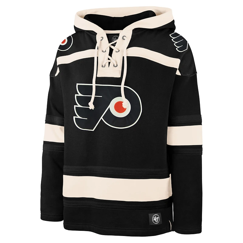 Men's '47 Black Philadelphia Flyers Superior Lacer Hoodie