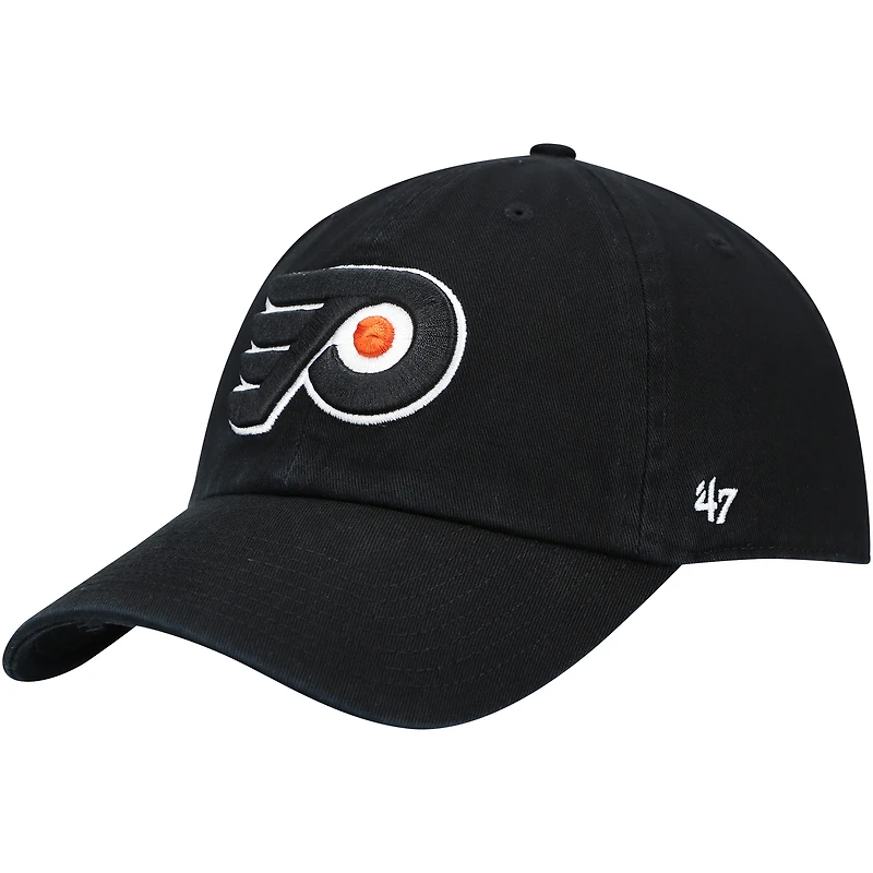 Casquette ajustable Clean Up de l'équipe des Flyers Philadelphie '47 noire pour hommes
