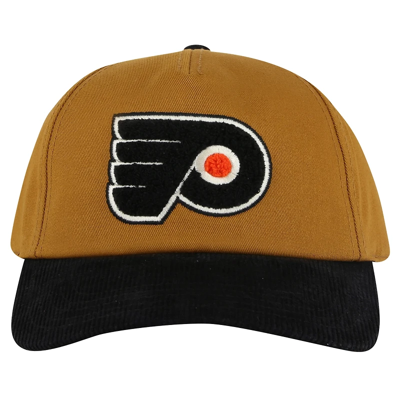 Casquette ajustable Burnett pour homme American Needle Tan/Black des Flyers de Philadelphie