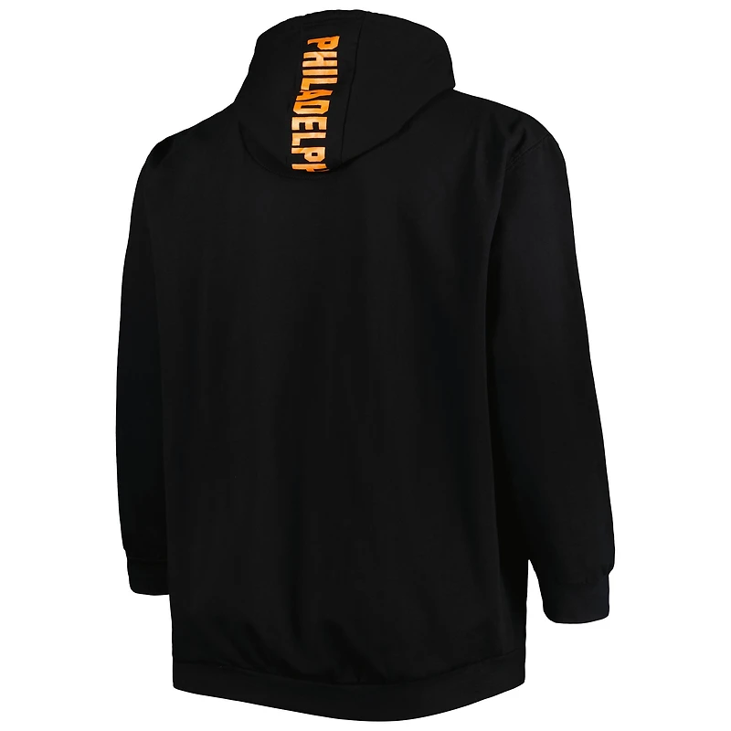Sweat à capuche noir en molleton Big & Tall des Flyers de Philadelphie pour hommes