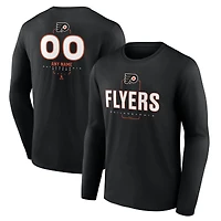 Men's Black Philadelphia Flyers Custom Midfielder Long Sleeve T-Shirt