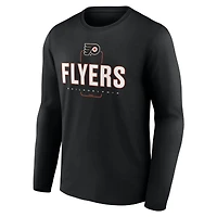 Men's Black Philadelphia Flyers Custom Midfielder Long Sleeve T-Shirt