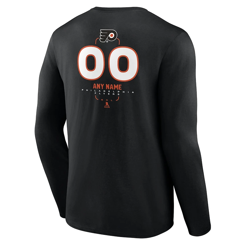T-shirt à manches longues noir personnalisé pour homme des Philadelphia Flyers