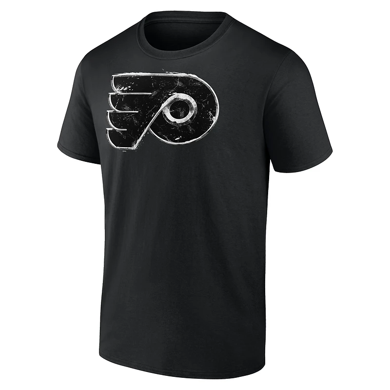 T-shirt noir pour homme avec logo glacé des Flyers de Philadelphie