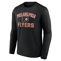 T-shirt à manches longues noir pour homme, motif Victory Arch des Flyers de Philadelphie